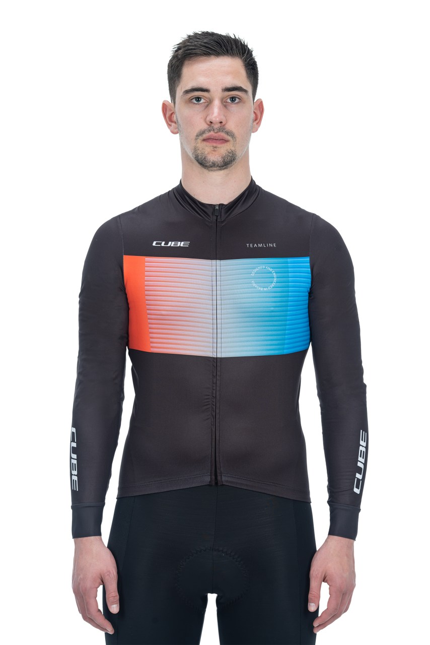 Cube Teamline Fahrrad Trikot lang schwarz/blau/rot 2027