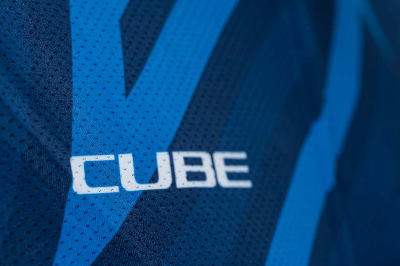 Cube ATX Cmpt Full Zip Fahrrad Trikot kurz blau 2027