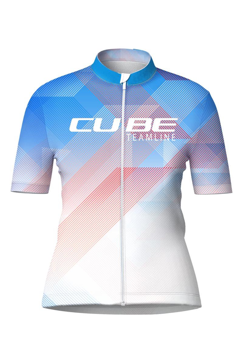 Cube Cmpt Teamline Damen Fahrrad Trikot kurz weiß 2026