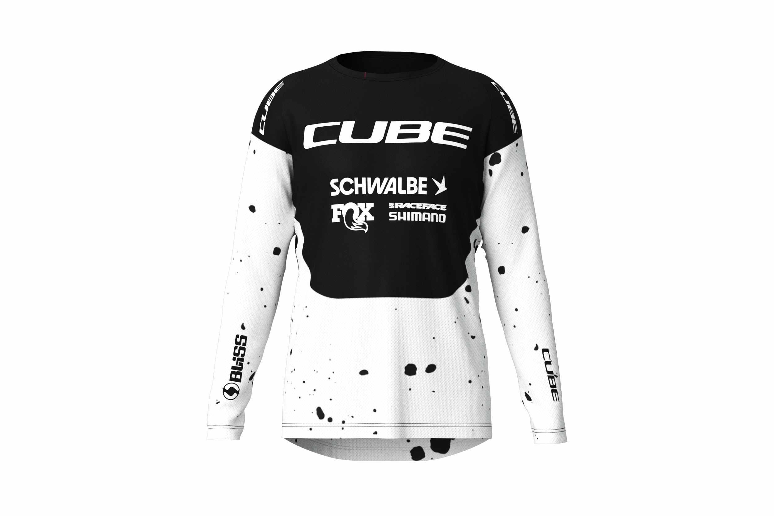 Cube X Factory Racing Damen Fahrrad Trikot lang schwarz/weiß 2027