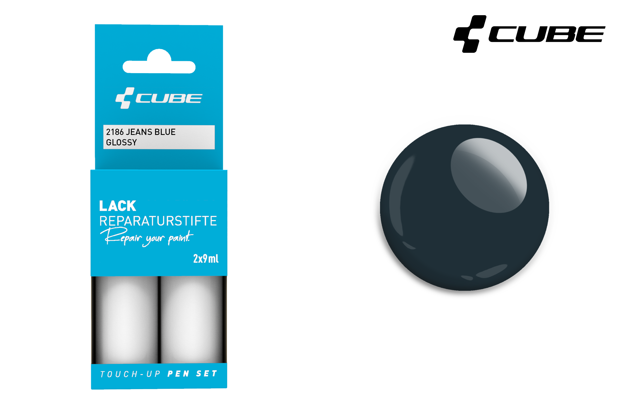 Cube Lackstift Set 2 x 9 ml / 830.56  / Liter Jeansblue glossy 2186