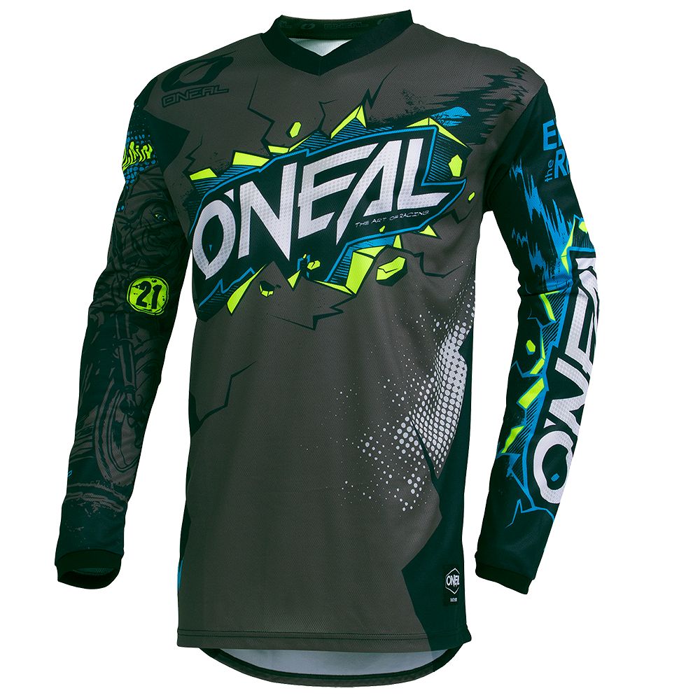 O'neal Element Villain FR Youth Kinder Jersey Trikot lang grau/blau 2027 Oneal
