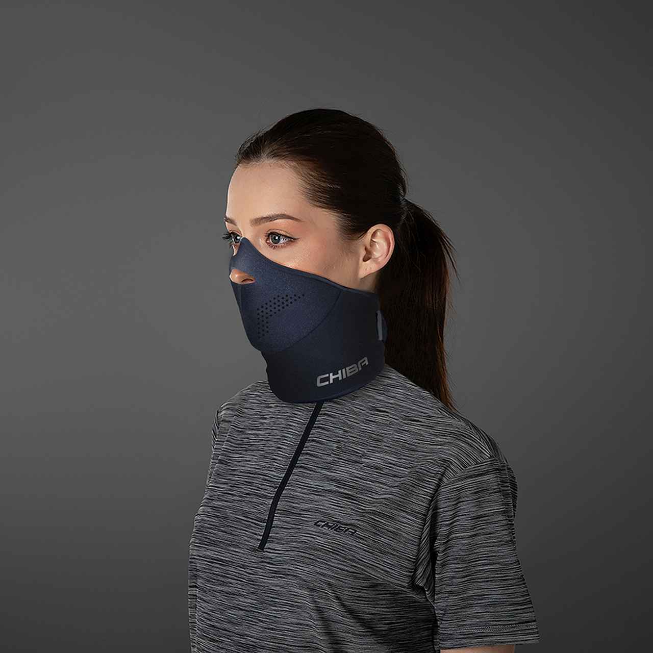Chiba Gesichtsmaske winddicht schwarz