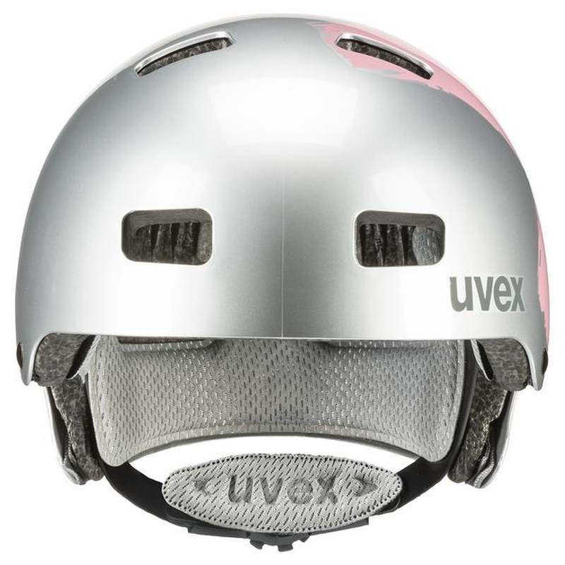 Uvex Kid 3 Kinder BMX Dirt Fahrrad Helm silberfarben/rosa 2025