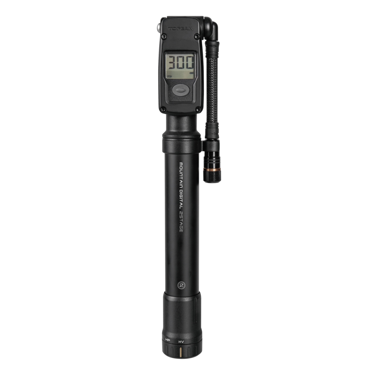 Topeak Mountain Digital 2 Stage All in one Manometer Mini Fahrrad / Dämper Pumpe schwarz