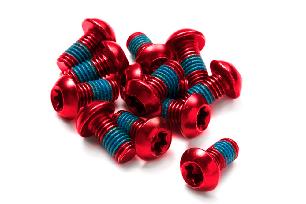 Reverse Bremsscheiben Befestigungs- Schrauben-Set 12 Stück M5x10mm rot