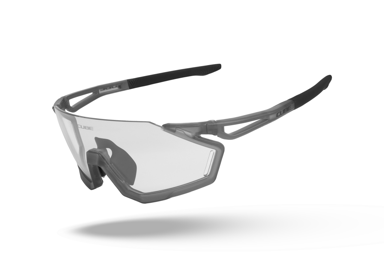 Cube Litening monochrome Wechselscheiben Fahrradbrille photochromatisch translucent grau/clear to black 12 - 85%