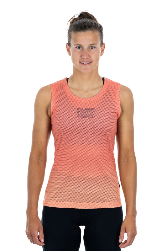 Cube Mesh Damen Fahrrad Body Shirt Unterhemd coral rot 2026