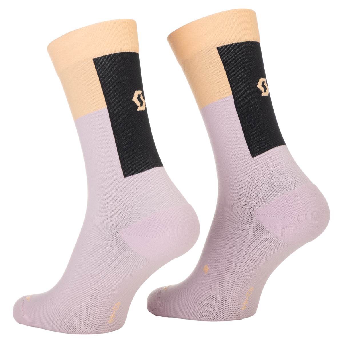 Scott Block Stripe Crew Fahrradsocken grau/gelb 2026
