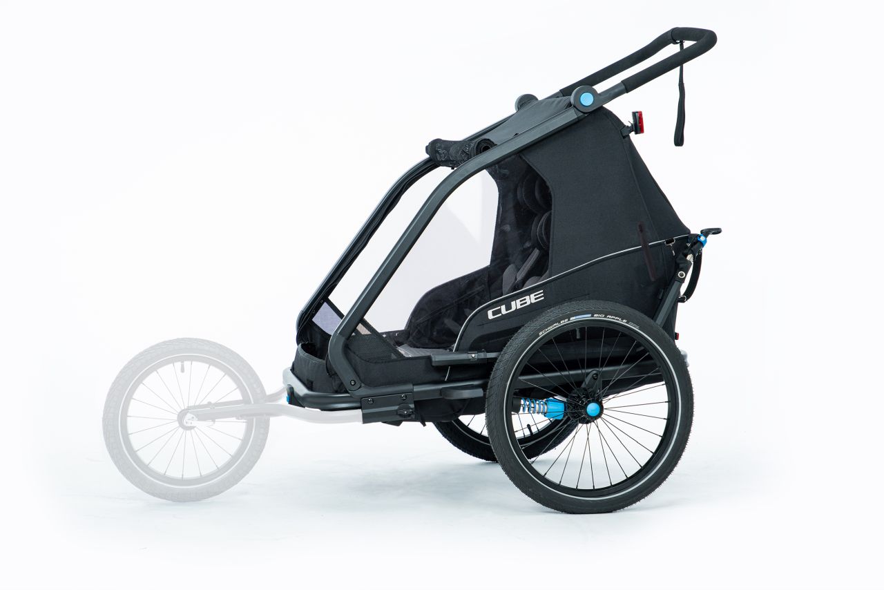 Cube Double Cmpt Kinder Fahrradanhänger schwarz
