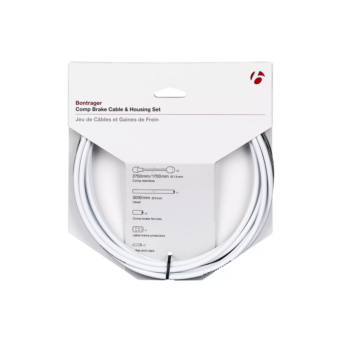 Bontrager Comp Fahrrad Bremszug/Zughüllen-Set 5 mm weiß