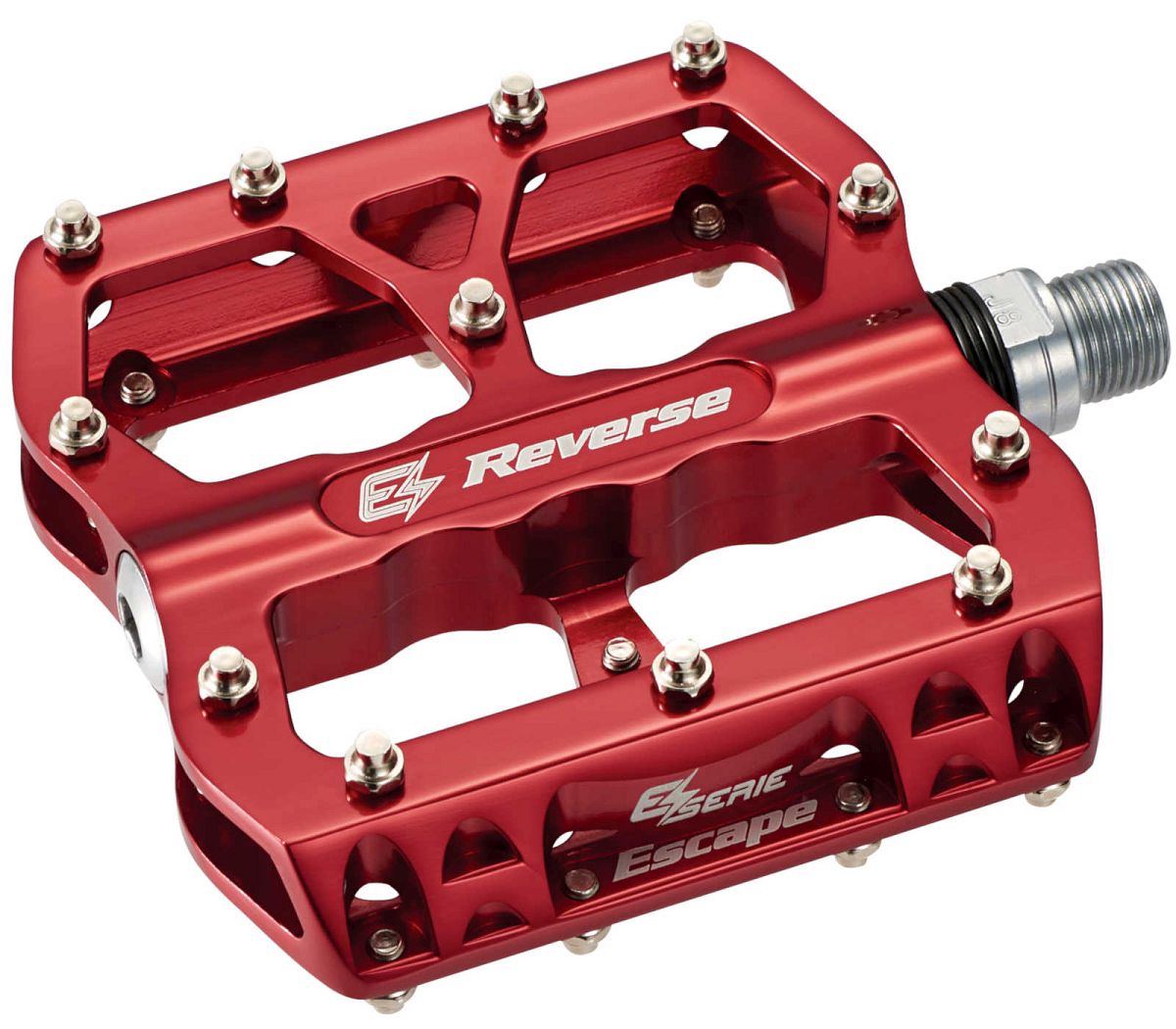 Reverse E-Escape Flat Fahrrad Pedal light rot