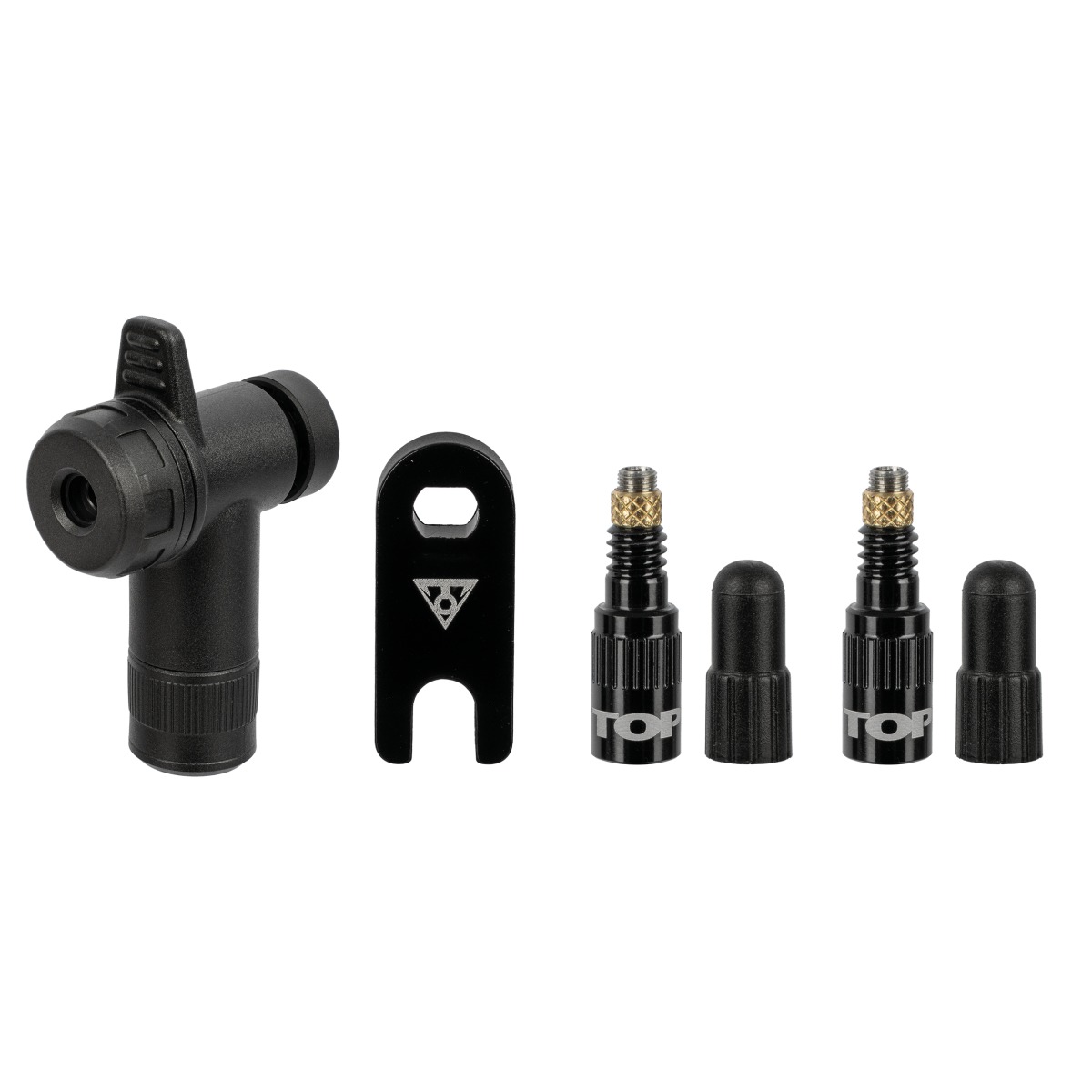 Topeak TurboFlow Valve Combo Pumpenkopf mit Ventiladaptern fschwarz