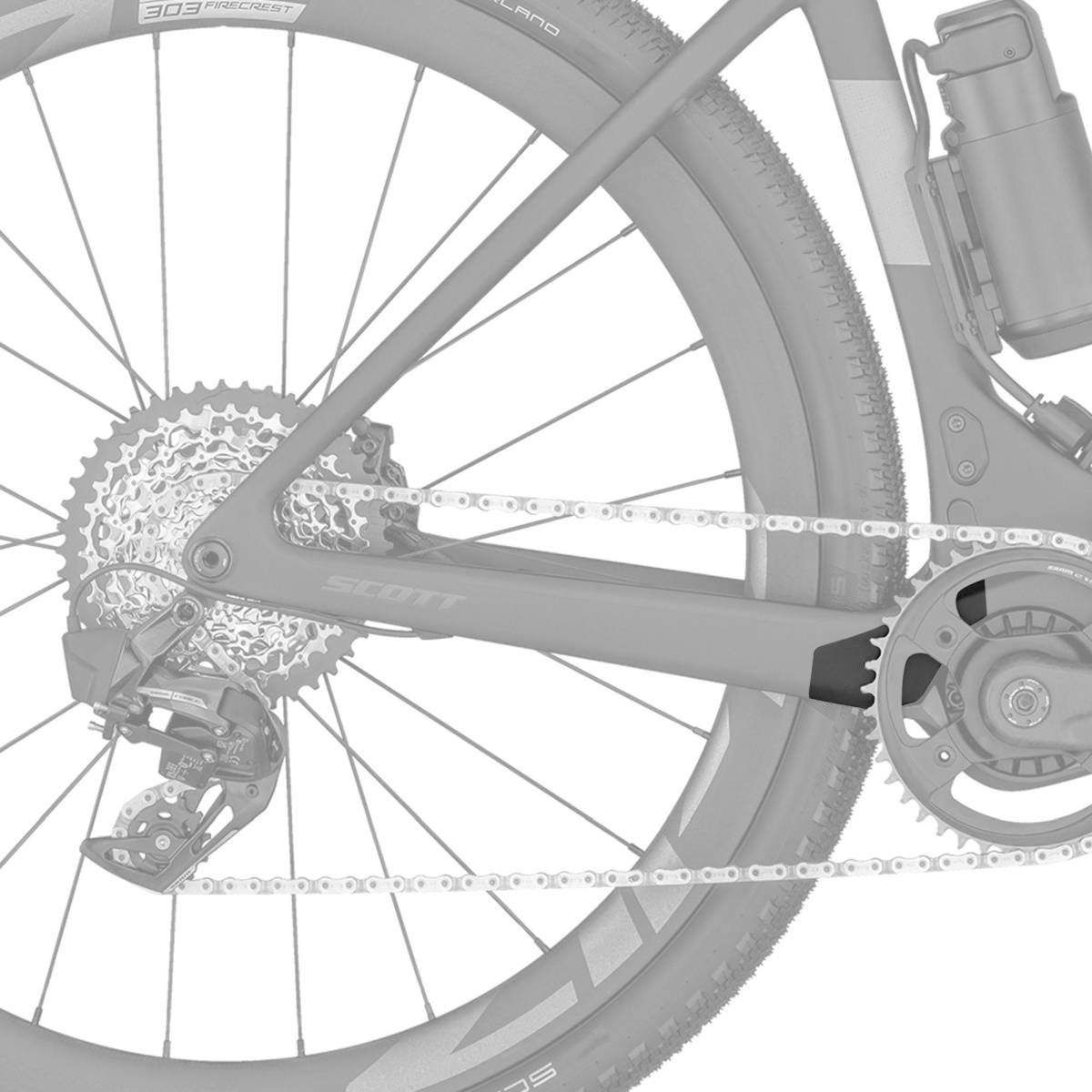 Scott Chainstay protection plate Kettenstrebenschutz für Solace eRide ab 2023 schwarz