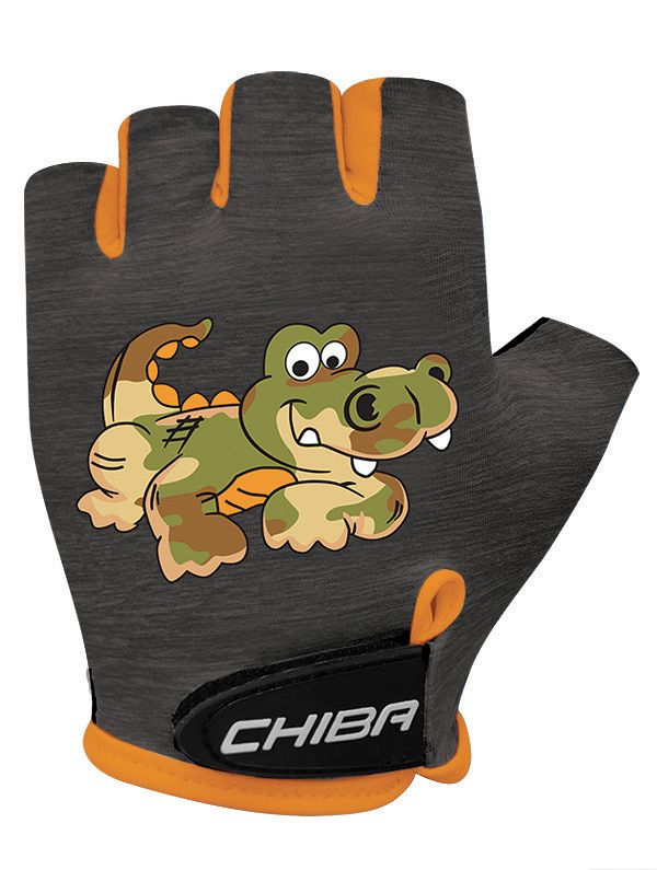 Chiba Cool Kids Crocodile Kinder Fahrrad Handschuhe kurz schwarz/orange 2027