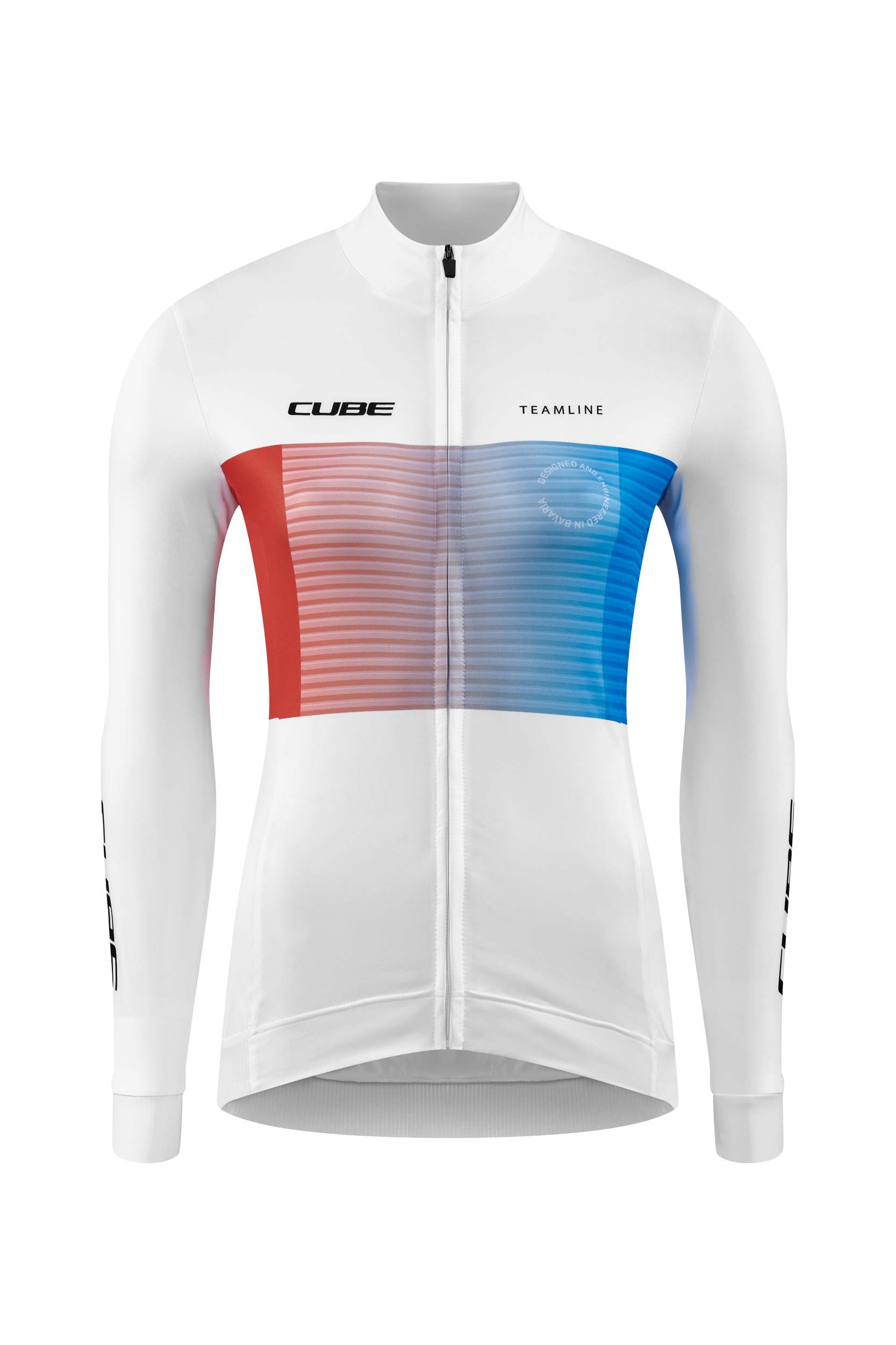 Cube Tea mline Damen Fahrrad Trikot lang weiß / rot / blau 2026