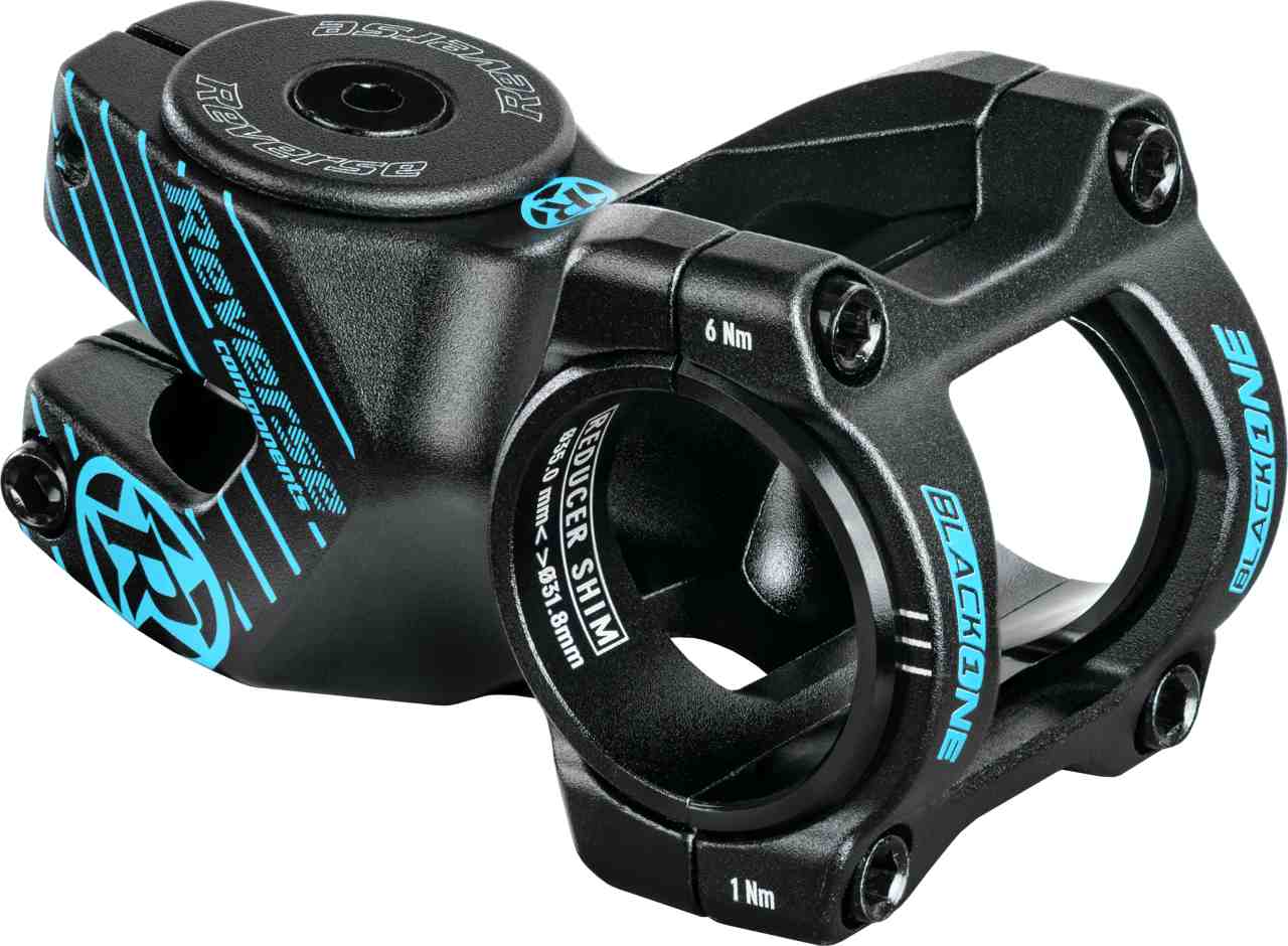 Reverse Vorbau Black One D-2 MTB Fahrrad Vorbau 31.8mm / 50mm schwarz/blau