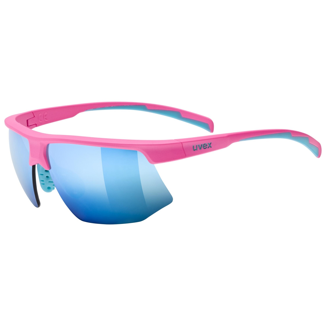 uvex Aerios Laufbrille matt pink / mirror blau
