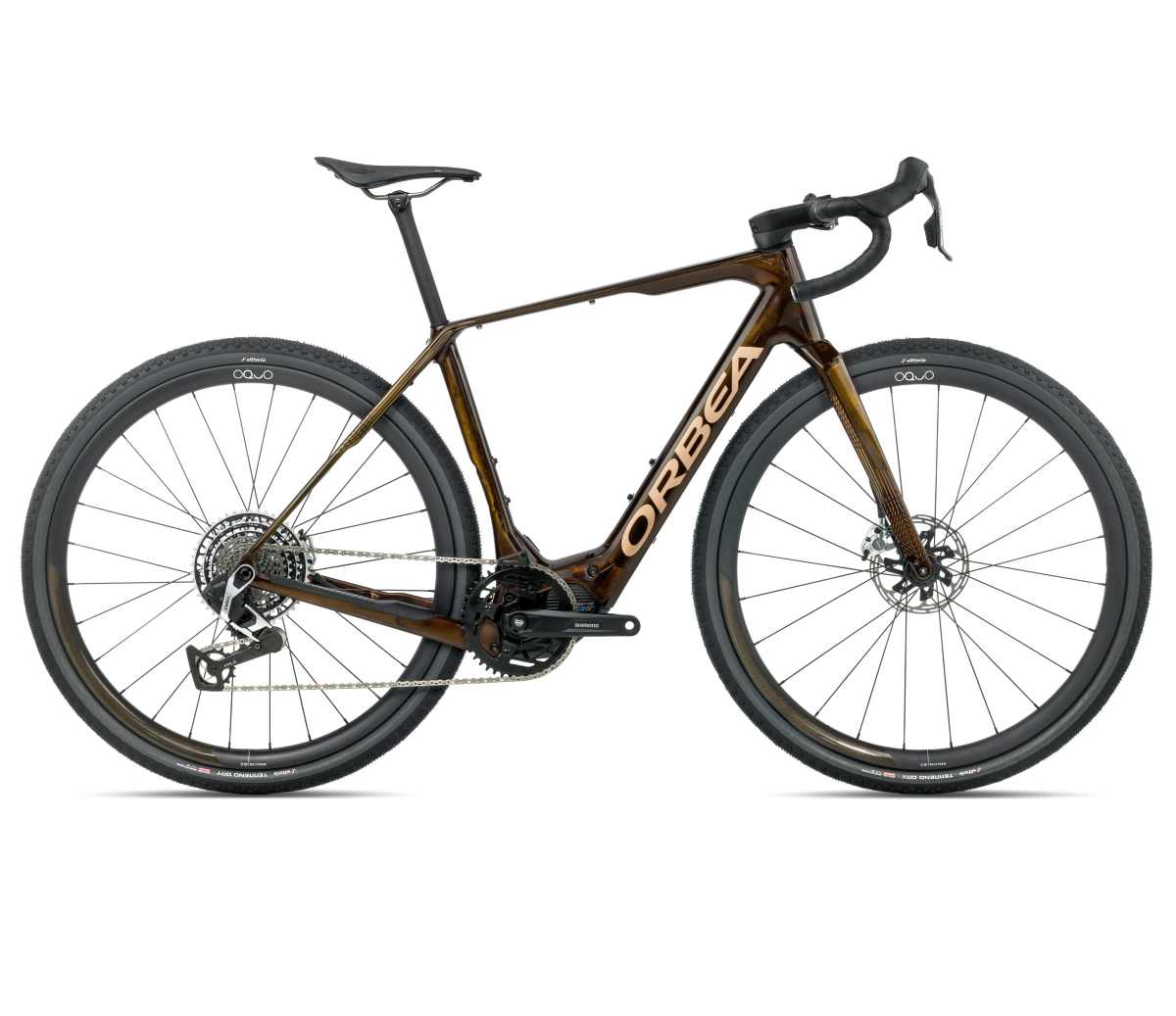 Orbea Denna M11e E-Bike Gravel Pedelec caramel c. view/metallic gold 2027