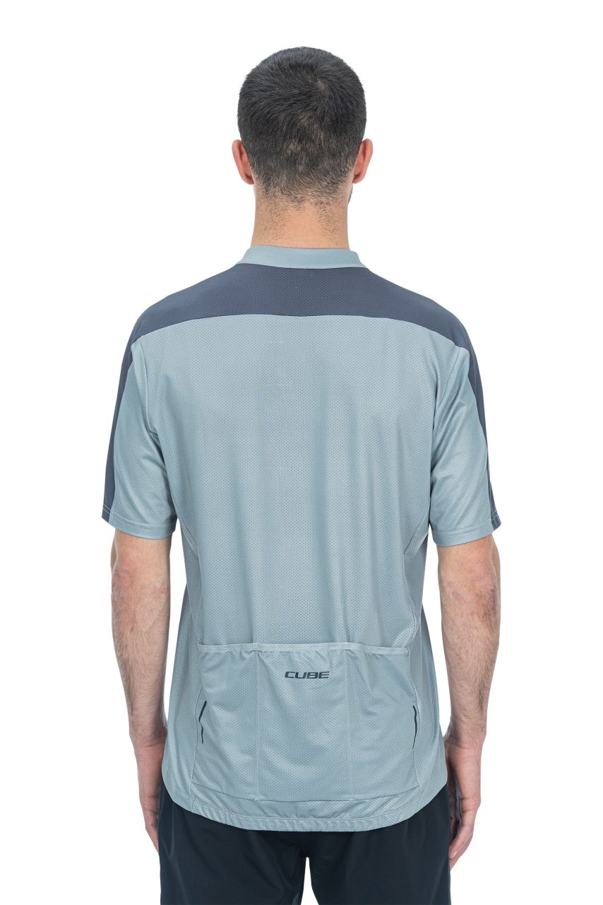 Cube ATX Cmpt Half Zip Fahrrad Trikot kurz grau 2027