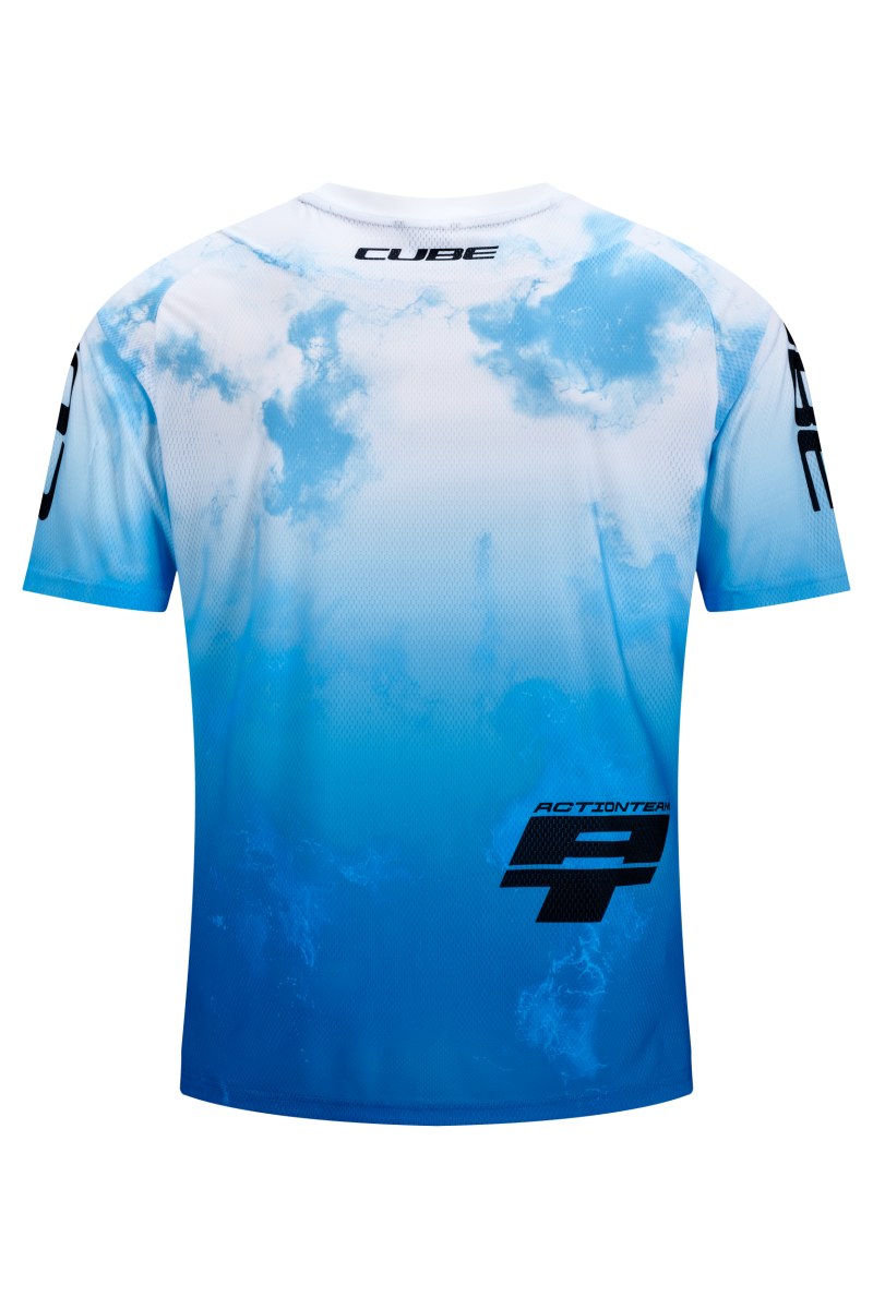 Cube X Actionteam Fahrrad Trikot kurz blau/weiß 2026