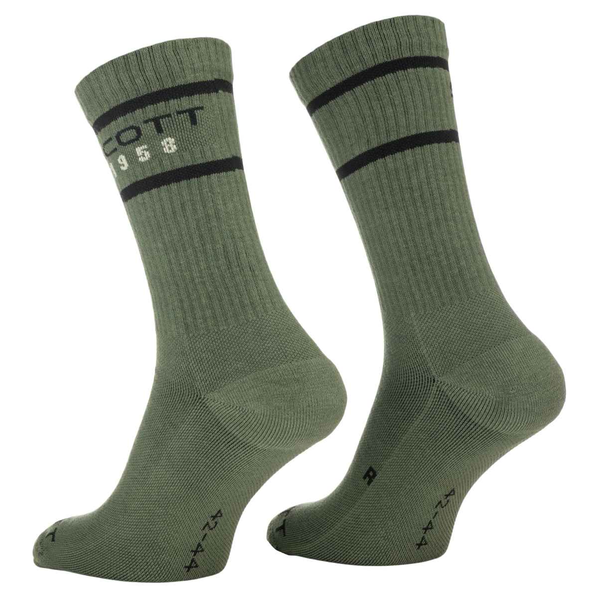 Scott Retro Casual Crew 3er Pack Fahrradsocken grün 2026