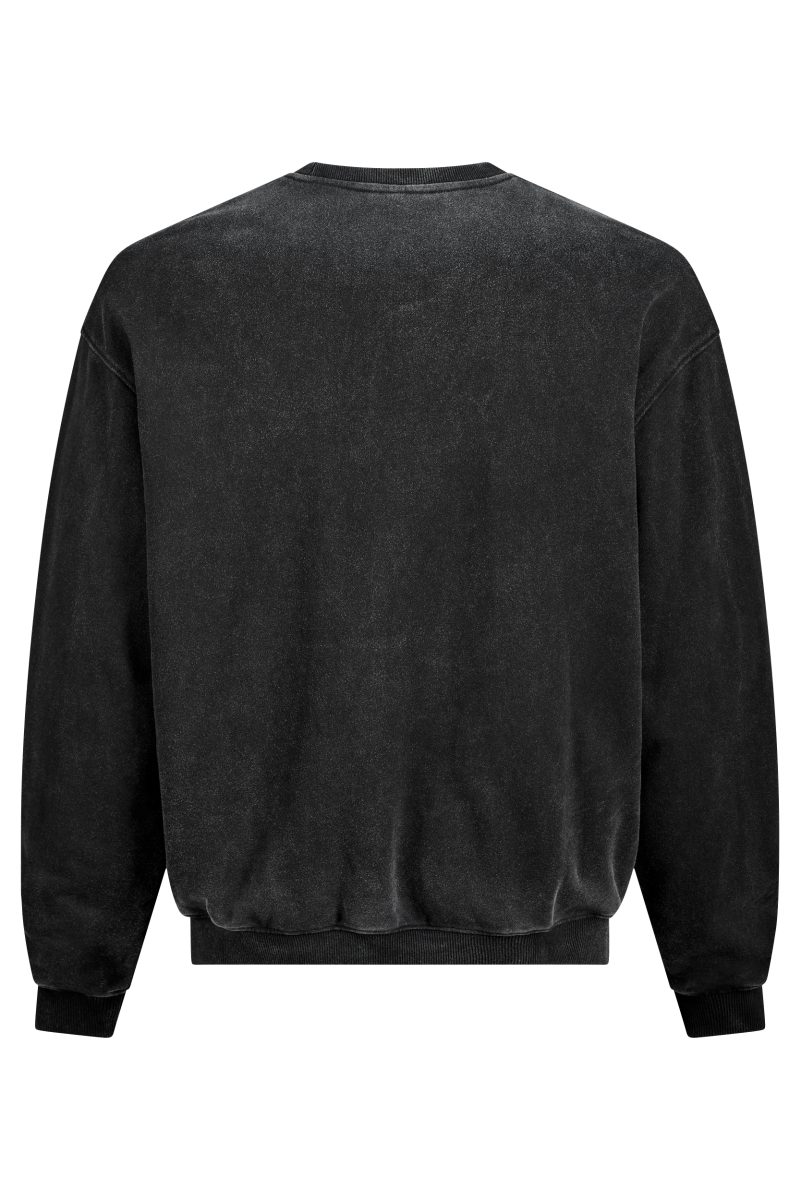 Cube Organic Sweater Script Freizeit Pullover washed grau 2027