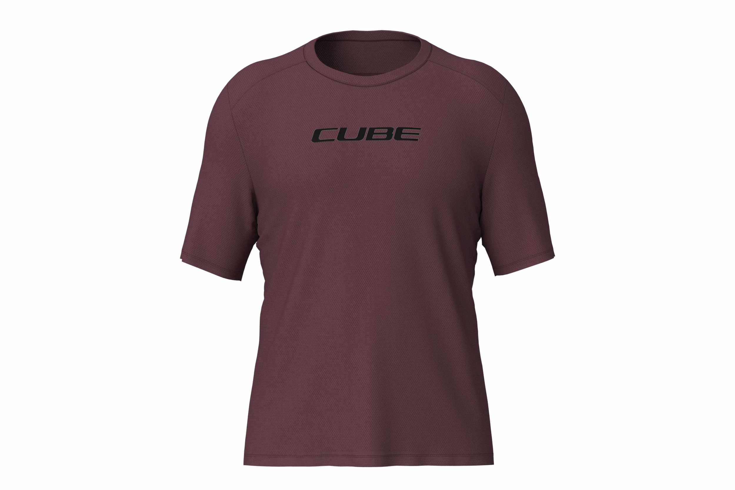 Cube Funktionsshirt Fahrrad Trikot kurz bordeaux rot 2026