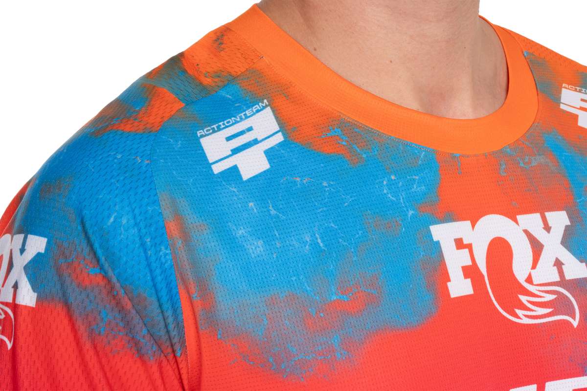 Cube X Actionteam Fahrrad Trikot lang blau/pink 2026