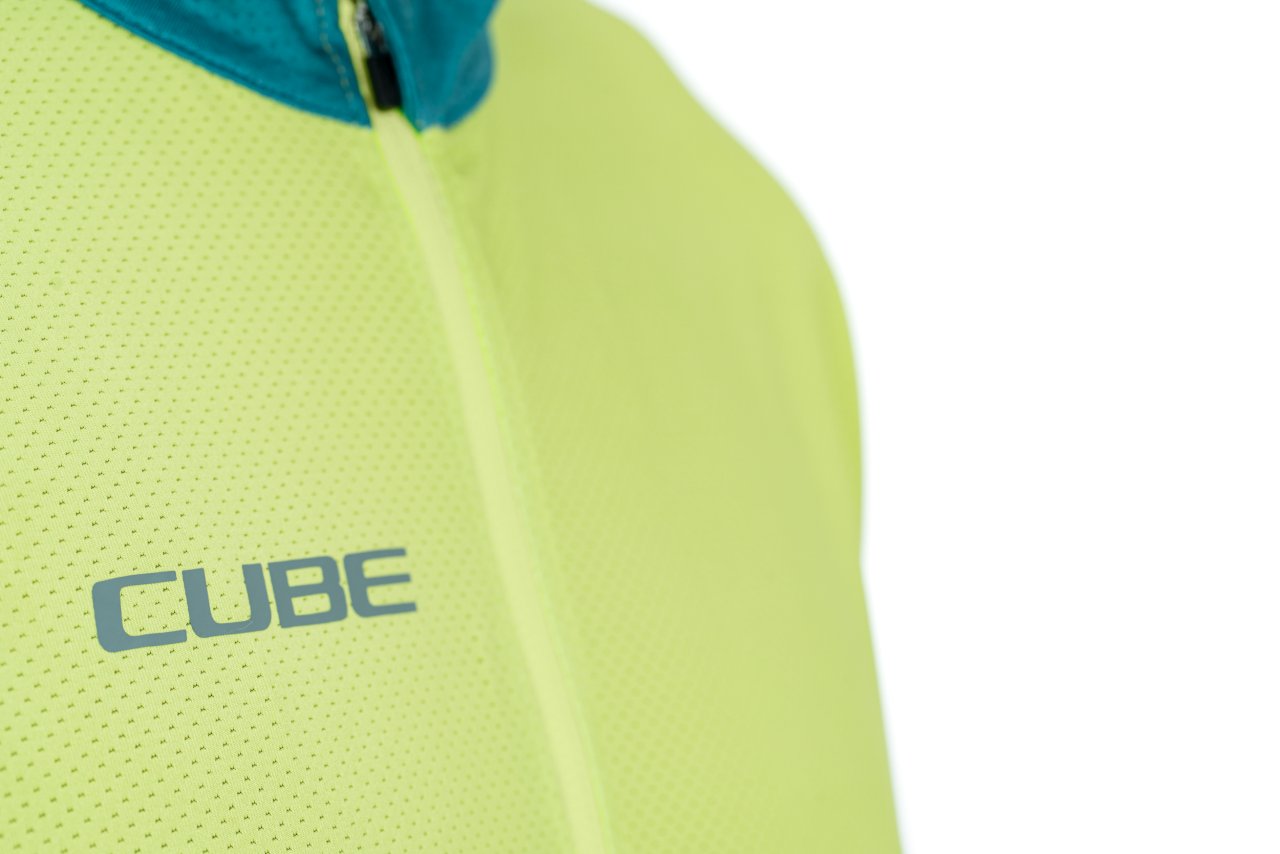 Cube ATX Cmpt Half Zip Fahrrad Trikot kurz grün 2027