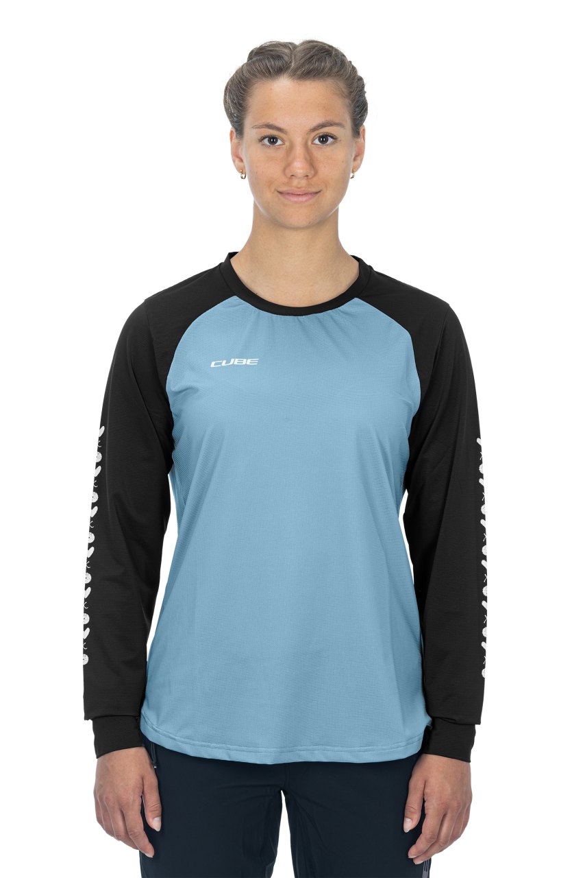 Cube ATX Damen Fahrrad Trikot lang blau 2027
