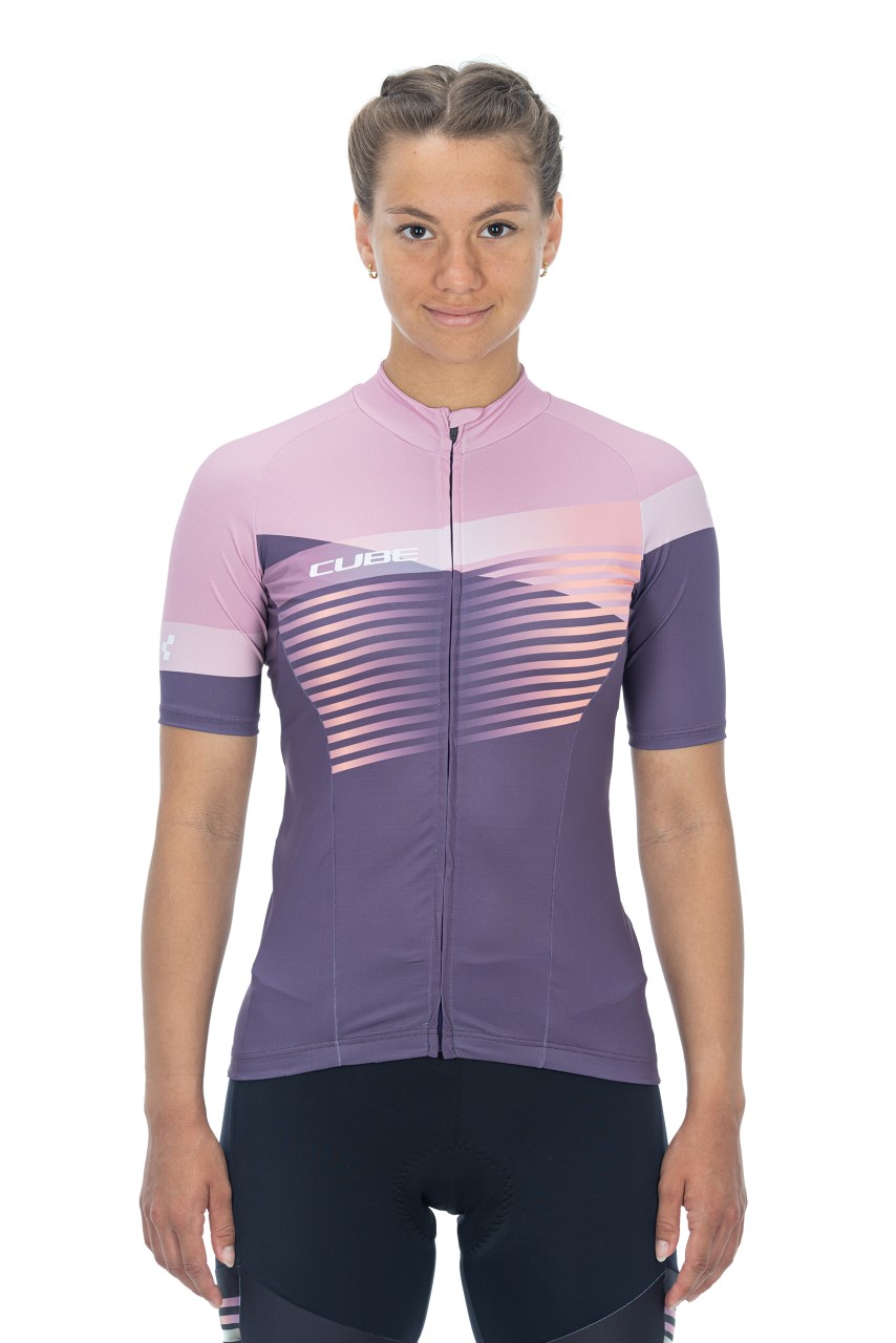 Cube Teamline Damen Fahrrad Trikot kurz lila/rosa 2027