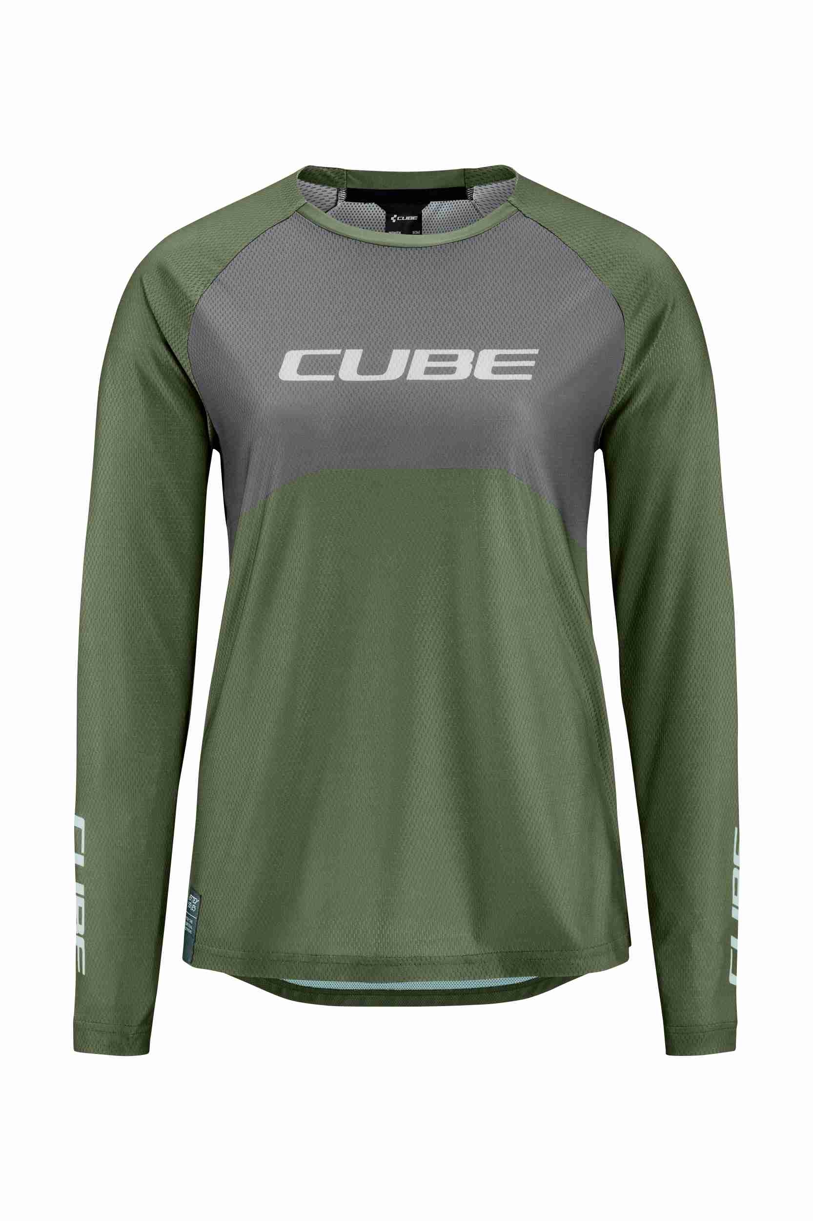 Cube Vertex TM Damen Fahrrad Trikot kurz olive grün / grau 2027