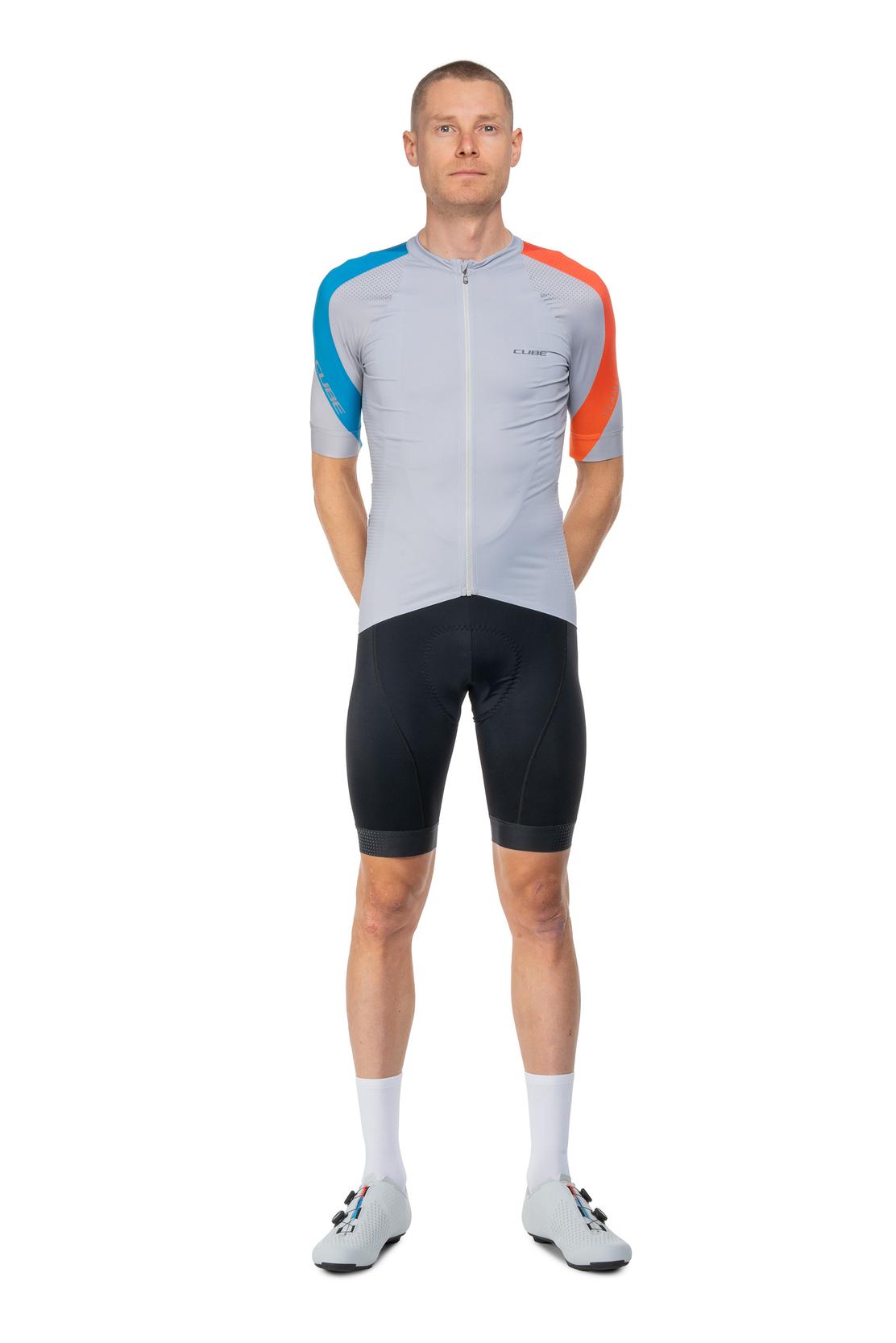 Cube Road / XC Teamline Fahrrad Trikot kurz weiß/orange 2027