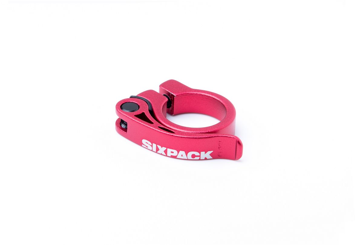 Sixpack Menace Fahrrad Sattelklemme mit Schnellspanner 31.8mm / 34.9mm rot