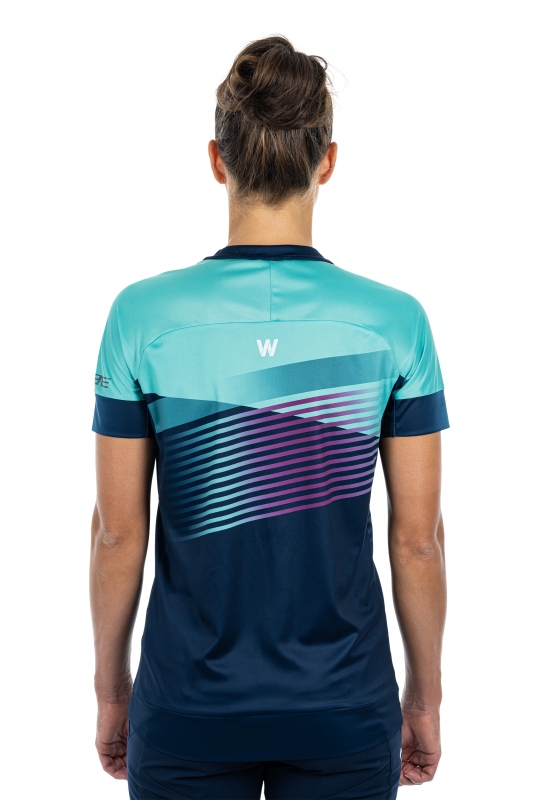 Cube Teamline Rundhals Damen Fahrrad Trikot kurz blau 2027