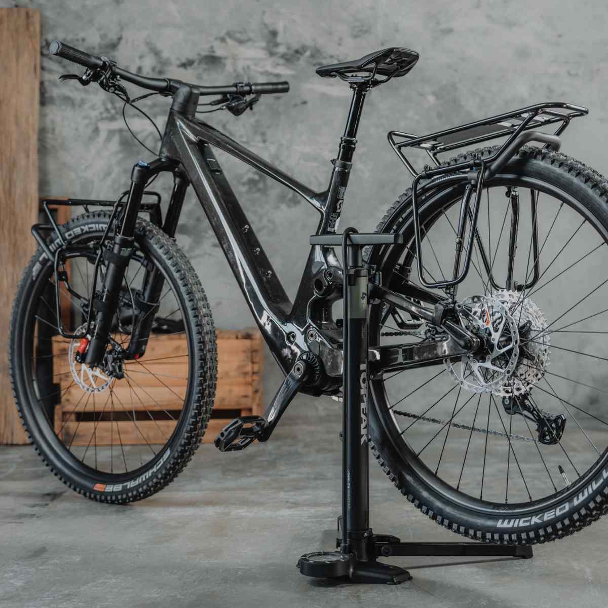 Topeak Transformer Mountain EX Fahrrad Standpumpe mit Ständer schwarz
