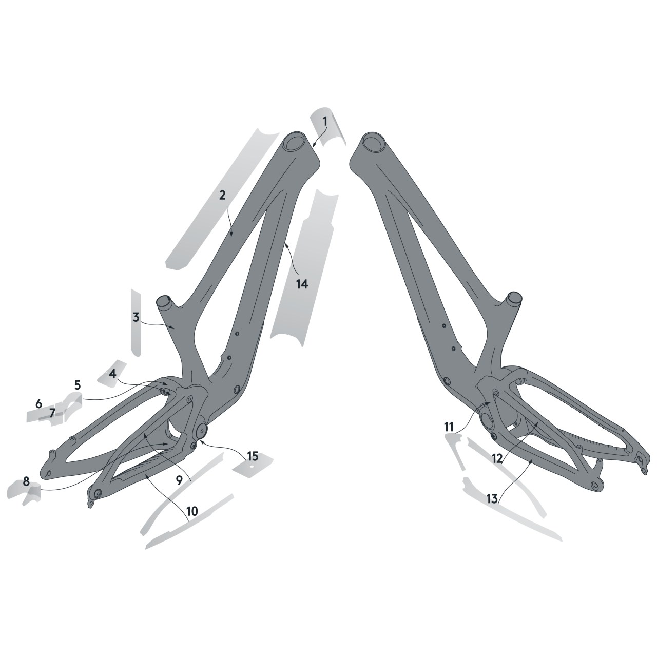 Syncros Bold Linkin Carbon Rahmenschutzfolien Set glänzend klar