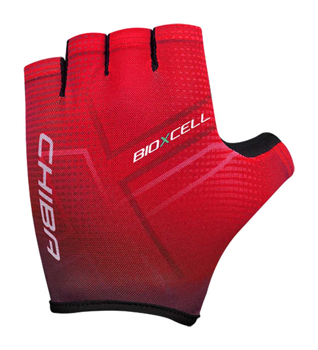 Chiba BioXCell Tan Through Fahrradhandschuhe kurz rot/schwarz 2027