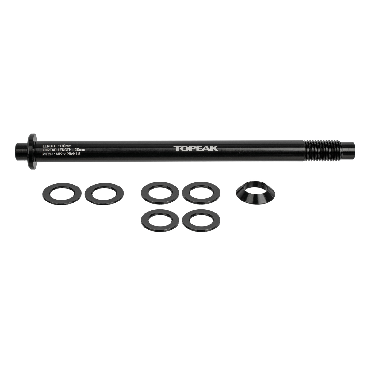 Topeak ZI:RAK Thru-Axle 12 x 1.5mm Steckachse für ZI:RAK Fahrradgepäckträger schwarz