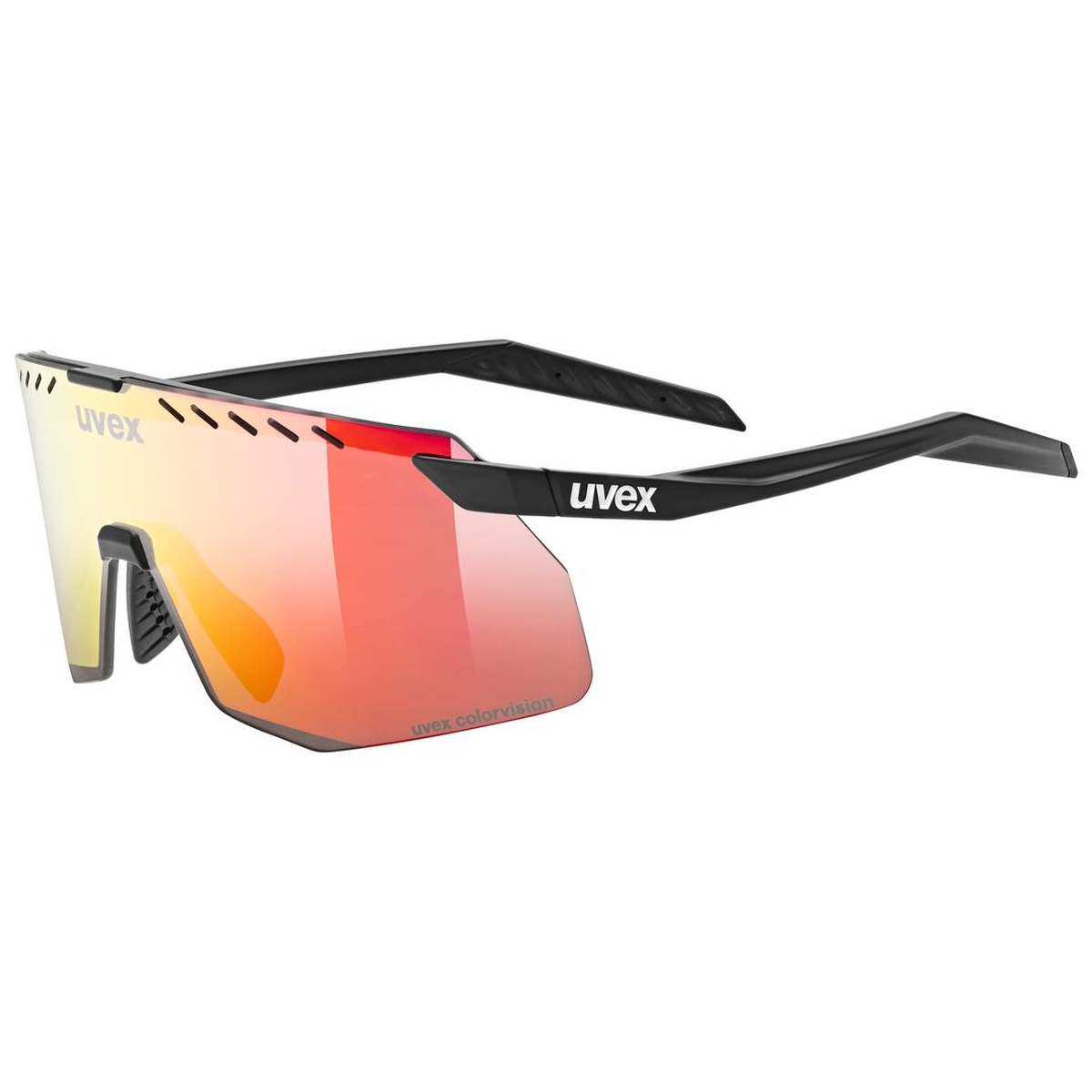 Uvex Pace Stage small CV Fahrrad / Sport Brille matt schwarz/mirror rot