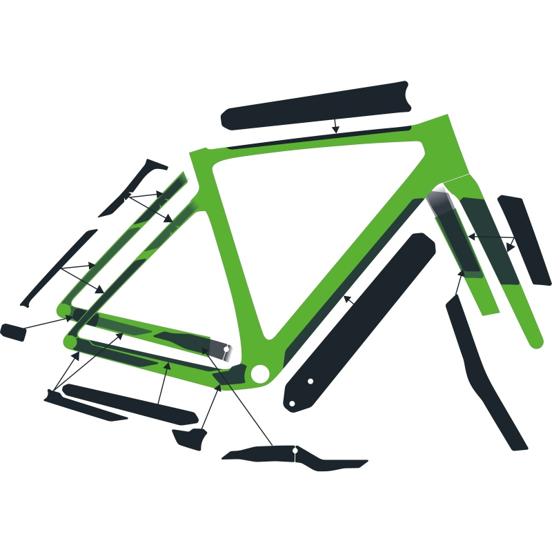 Syncros Addict Gravel Rahmenschutzfolien Set matt klar