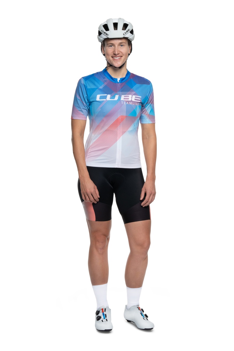 Cube Cmpt Teamline Damen Fahrrad Trikot kurz weiß 2026