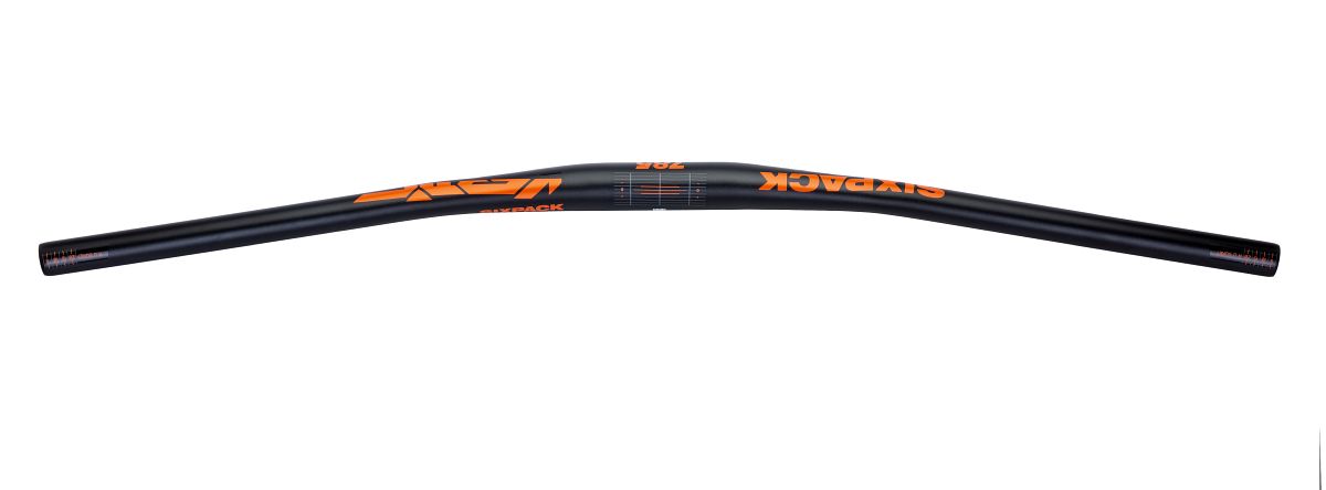 Sixpack Vertic Fahrrad Lenker 785mm x 31.8mm / 35mm schwarz/orange