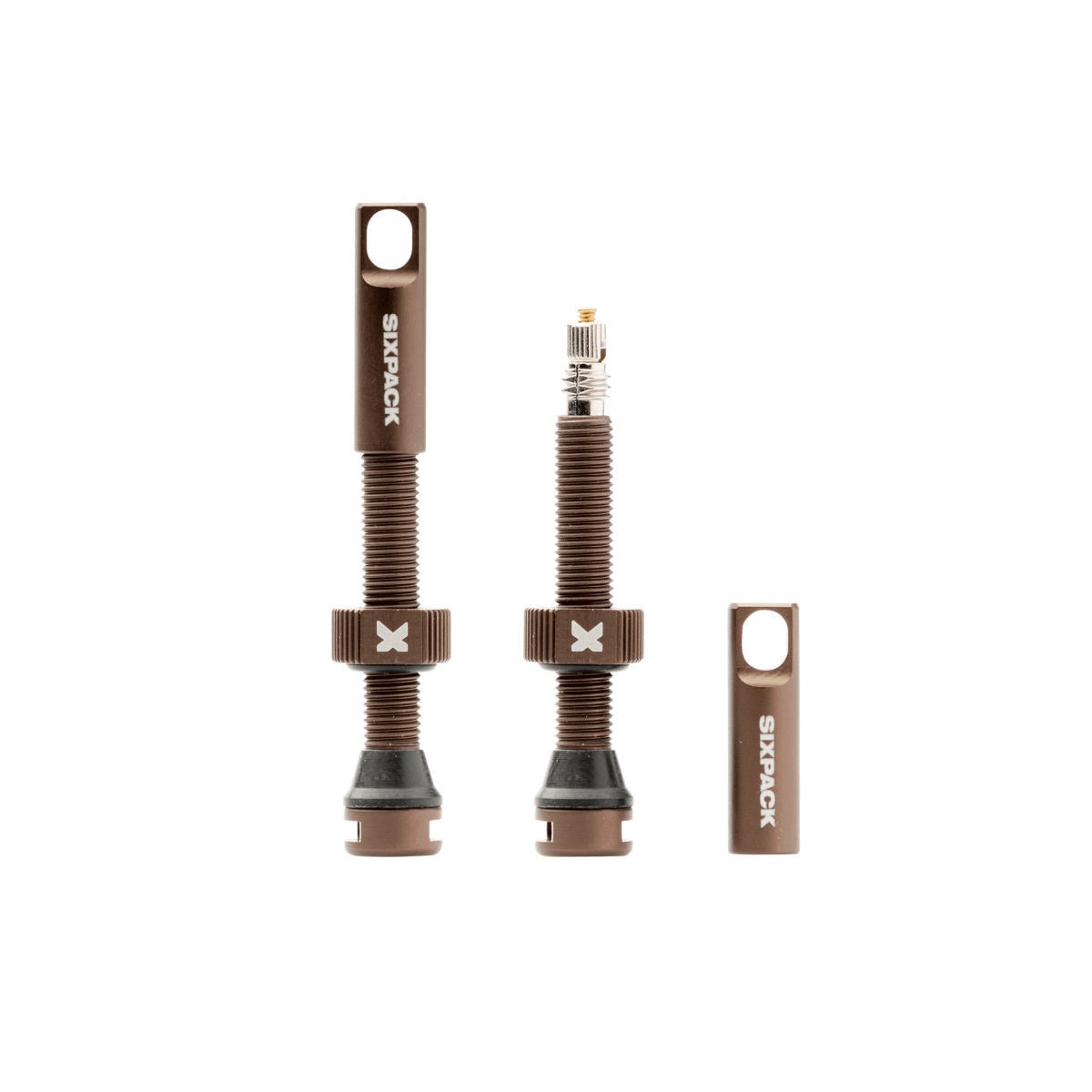 Sixpack Tubeless Ventile 44mm bronzefarben