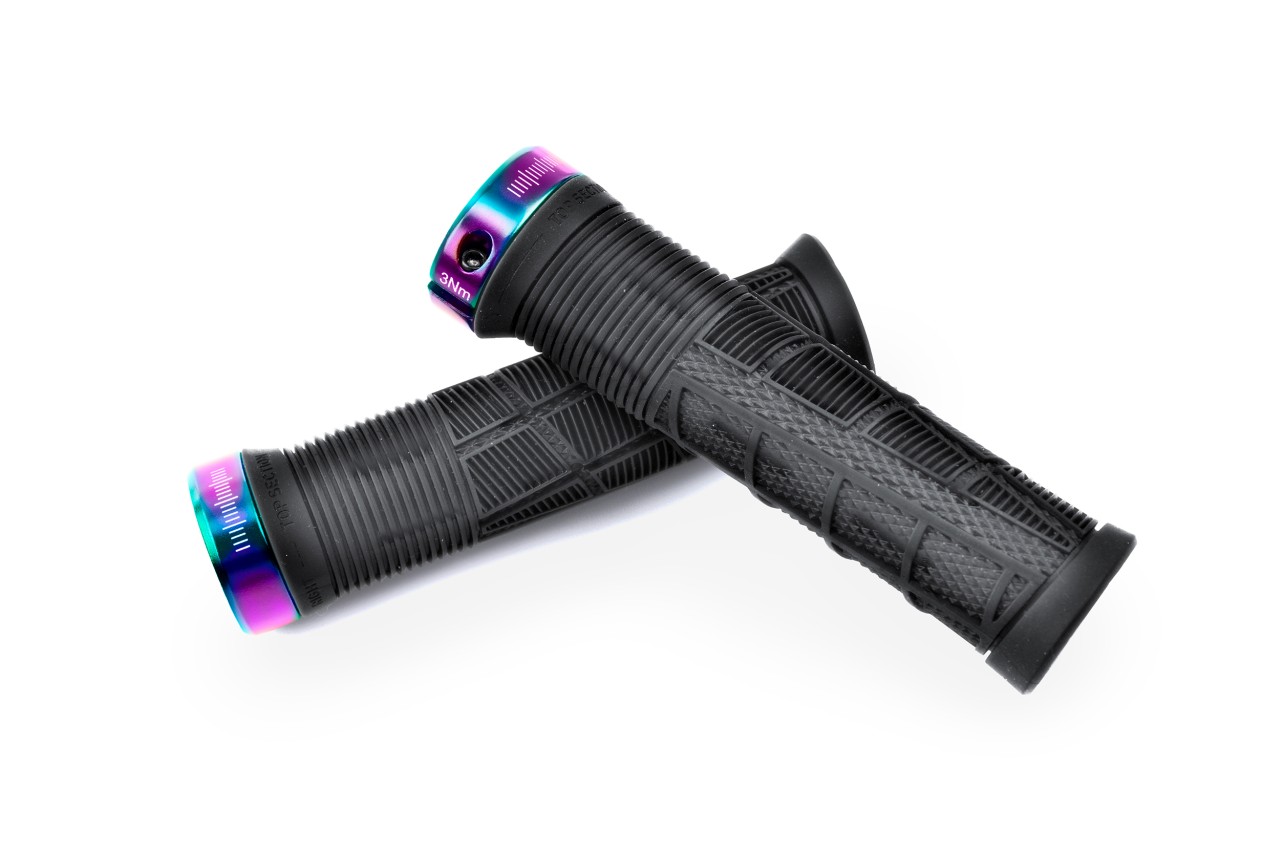 Acid Disrupt Slim MTB Fahrradgriffe translucent schwarz/oil slick
