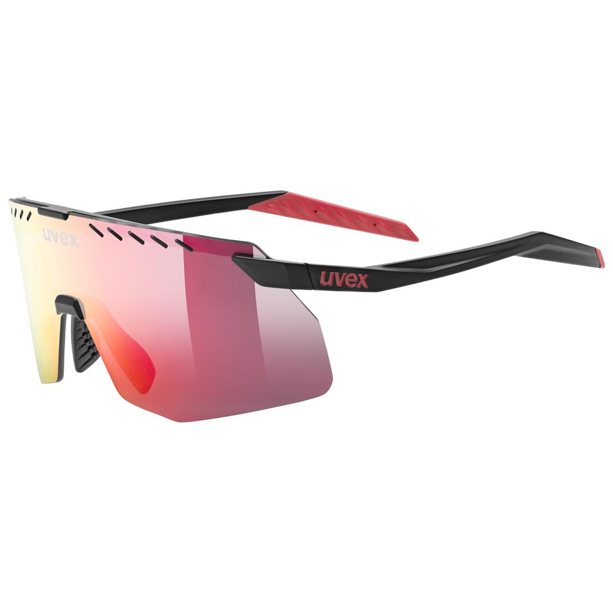 uvex Pace Stage S Fahrrad / Sport Brille matt schwarz/mirror rot 2027