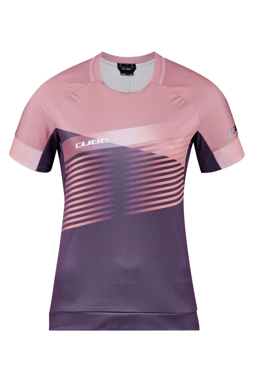 Cube Teamline Rundhals Damen Fahrrad Trikot kurz lila/rosa 2027