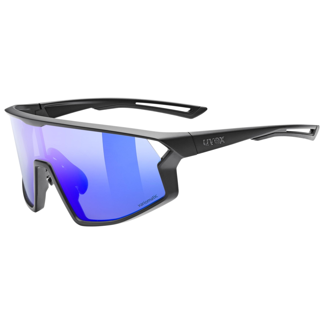 uvex Skyryse Fahrradbrille matt schwarz / mirror blau