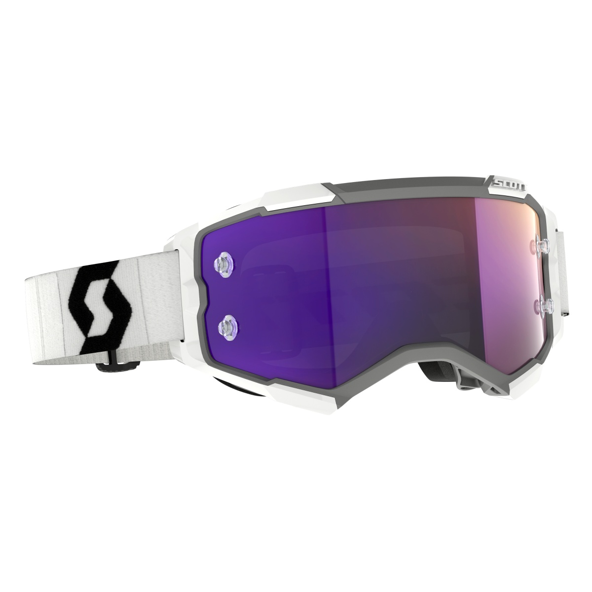 Scott Fury MX Goggle Cross/MTB Brille weiß/schwarz/lila chrome works